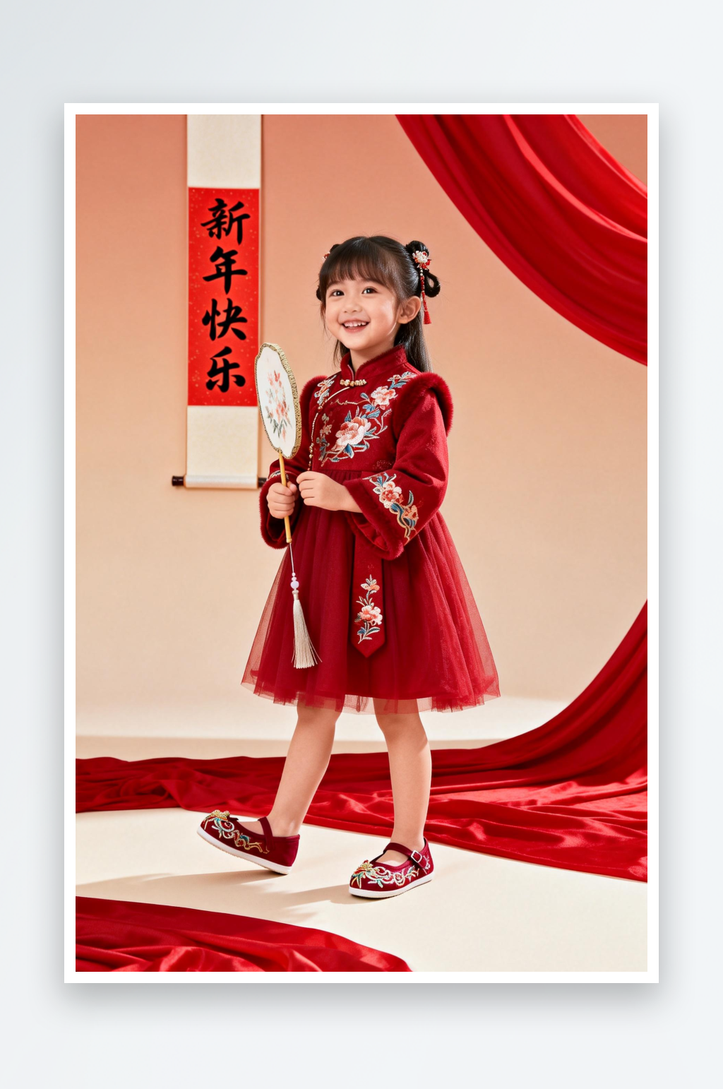 过年装备新年鞋子服装产品摄影图素材