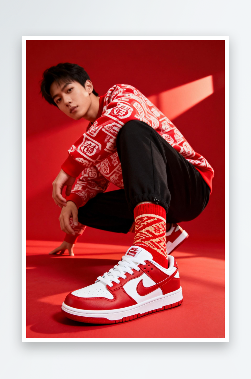 过年装备新年鞋子服装产品摄影图素材