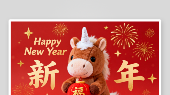 红色2026年马年新年横版MP4视频-众图网