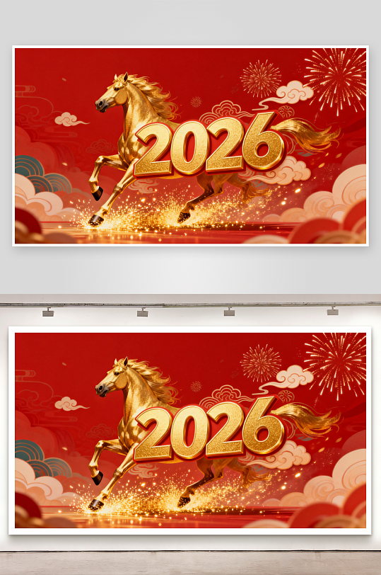 年会背2026年马年新年横版MP4视频-众图网