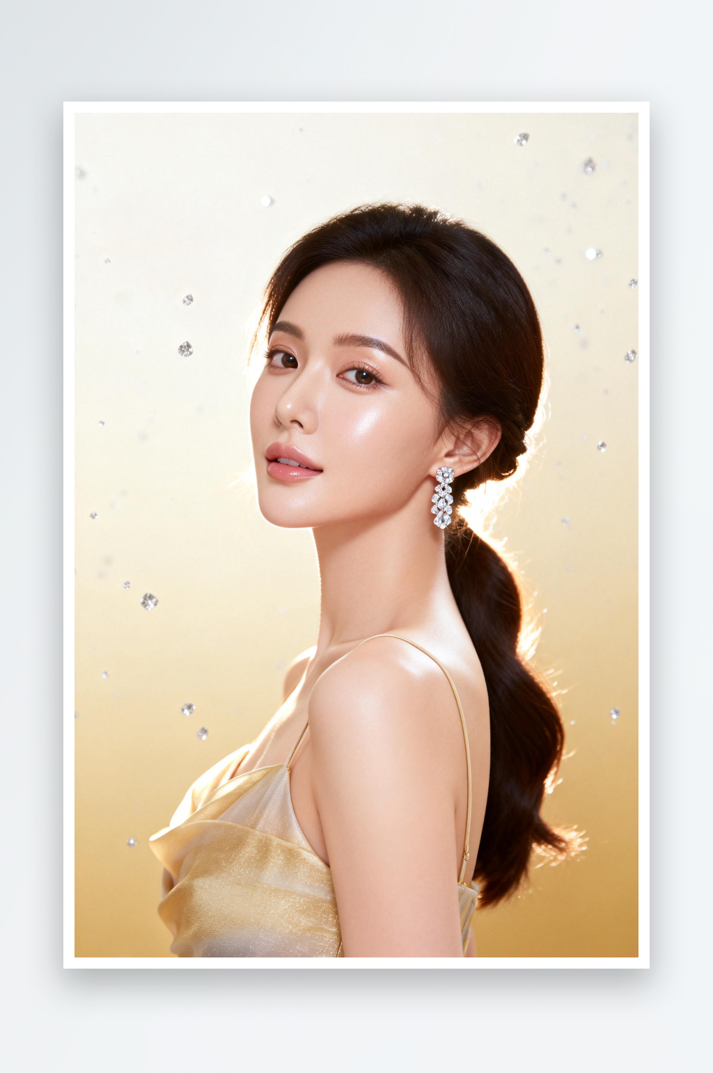 抹胸礼服美业人物春季医美美女人物摄影图素材