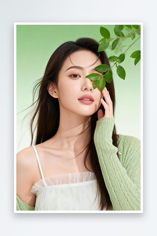 唯美青春美业模特春季医美美女人物摄影图-众图网