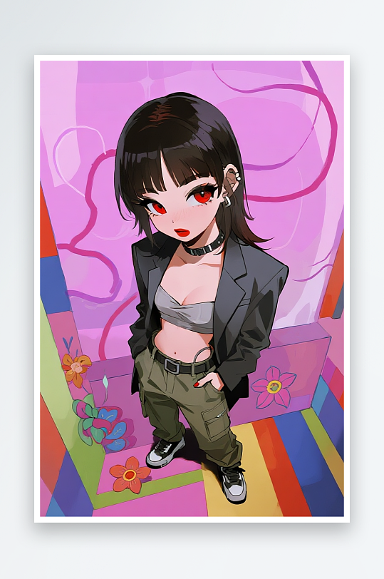 民国美女贴纸创意拼贴风妇女节女生摄影图-众图网