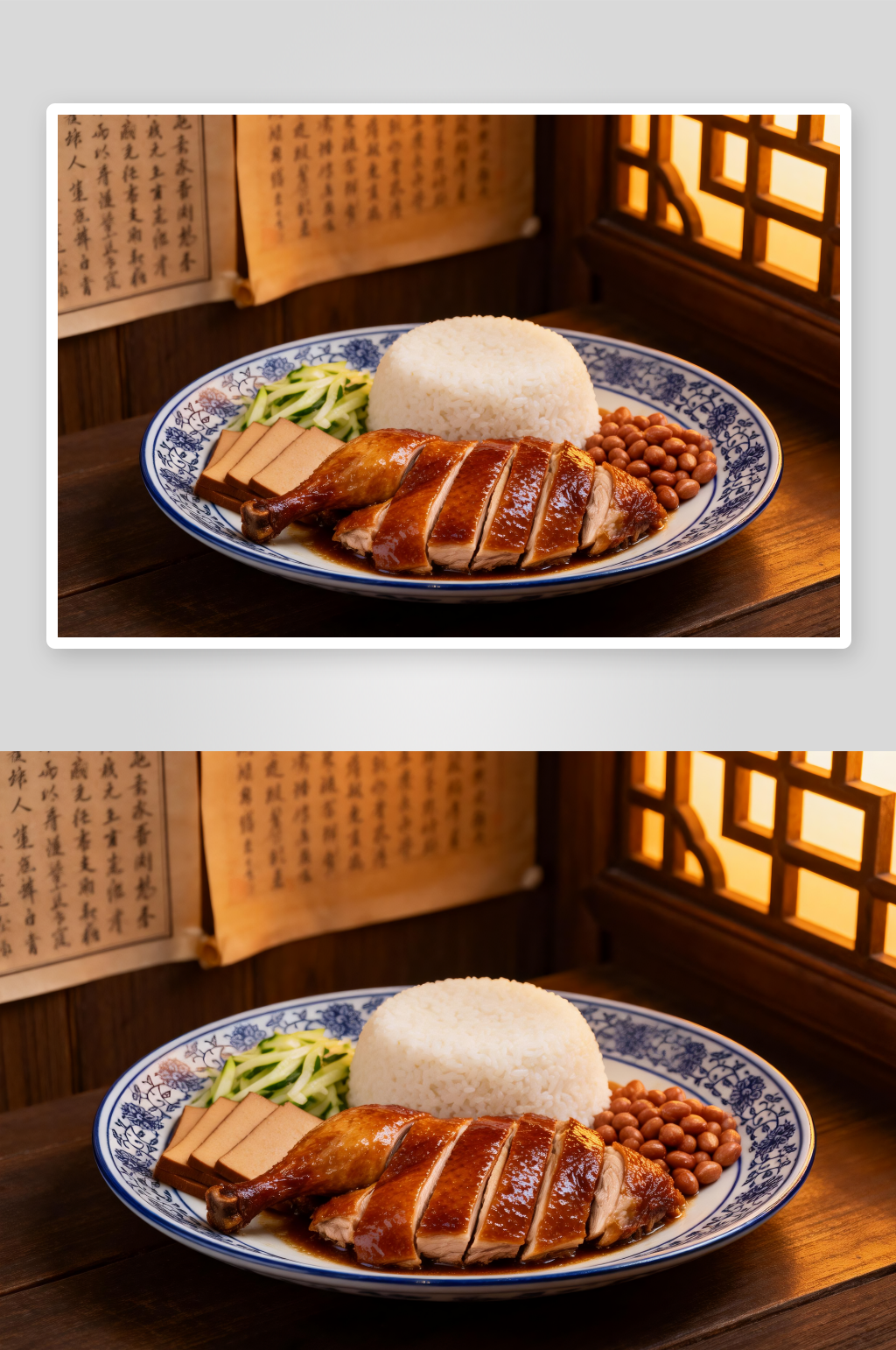 餐馆快餐鸭腿饭餐饮美食菜品摄影图素材