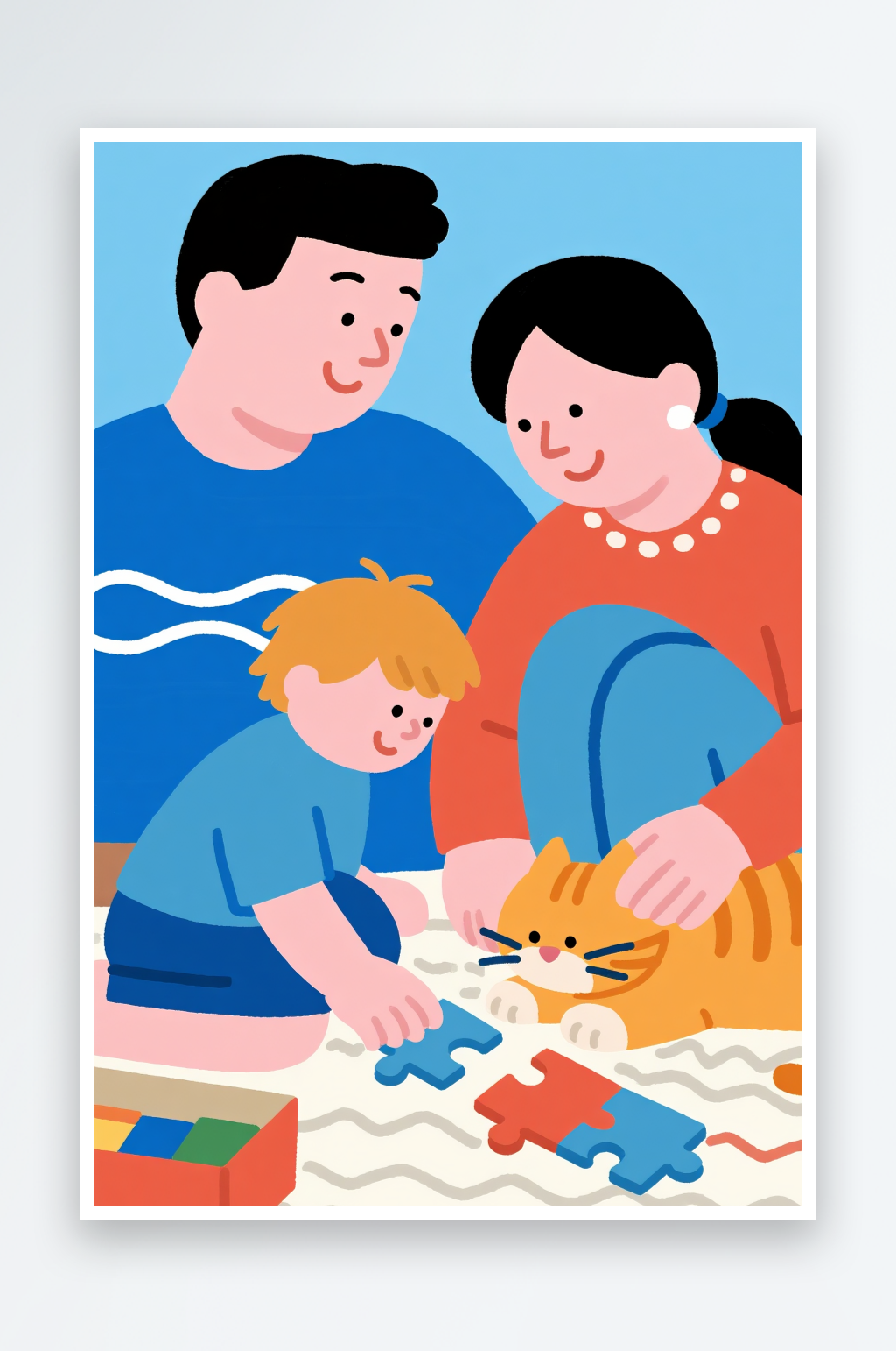 可爱宠物扁平化居家人物宠物插画素材