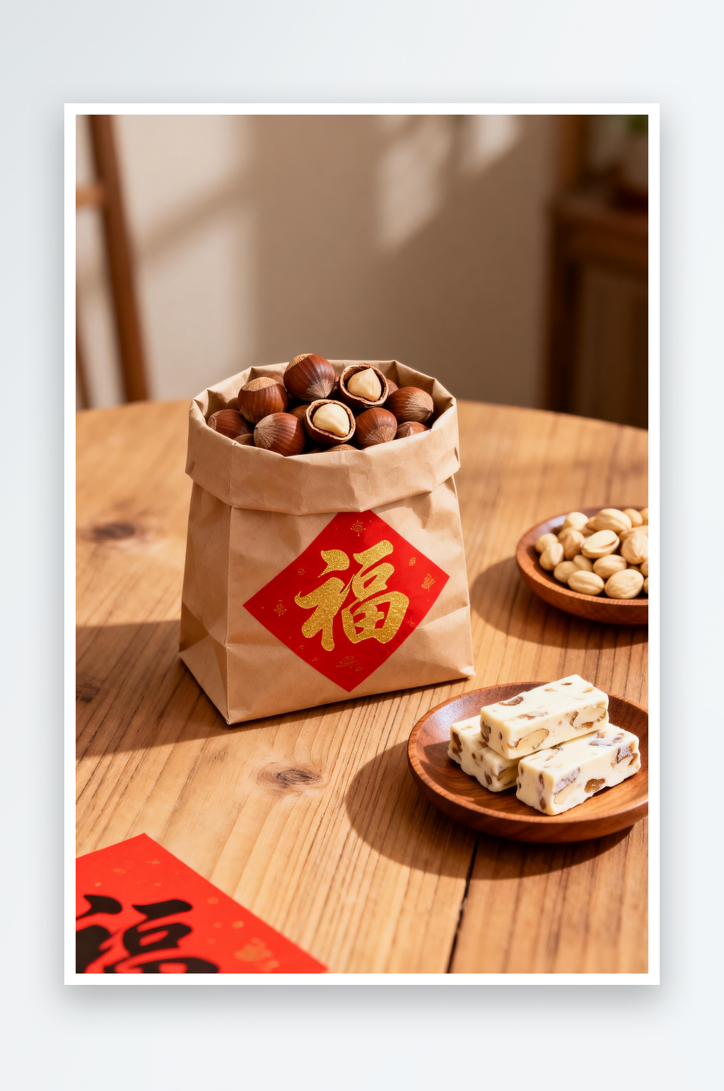 春节新年年货干果零食榛子榛果坚果摄影图素材