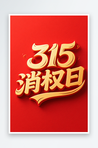 一起打假315消费者权益日艺术字字体设计