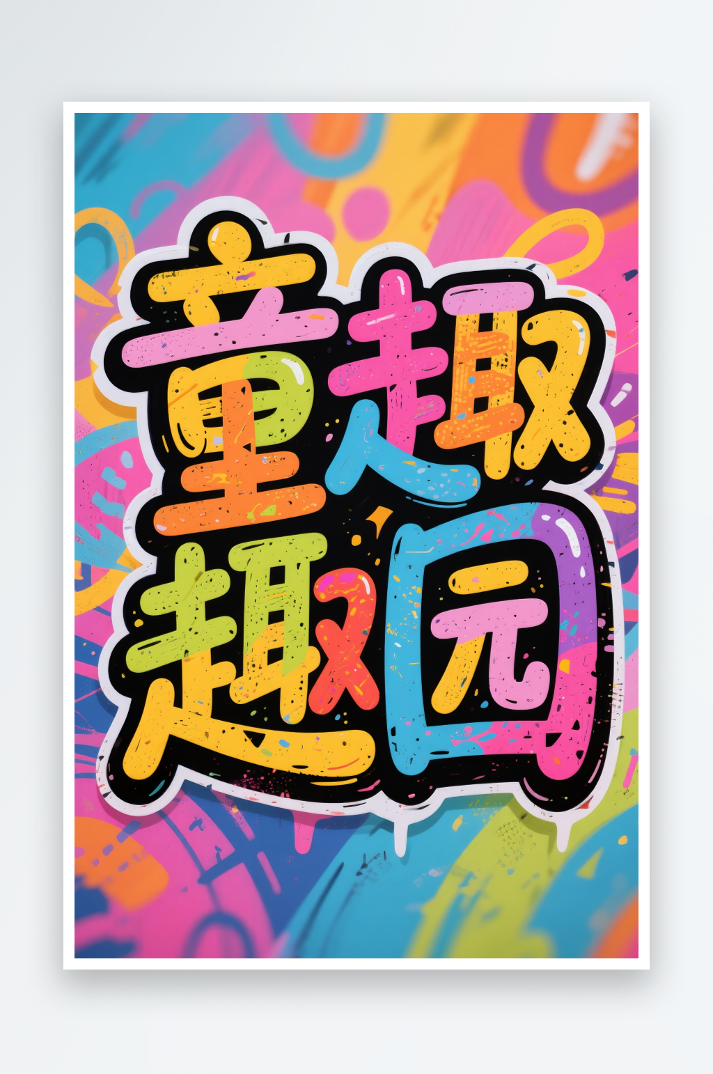 亲子欢乐区游乐园可爱童趣字体设计艺术字素材