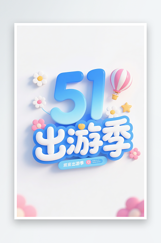 51出游季五一劳动节字体设计艺术字