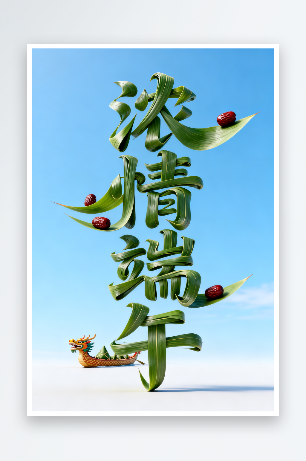浓情端午龙舟端午节字体设计艺术字素材