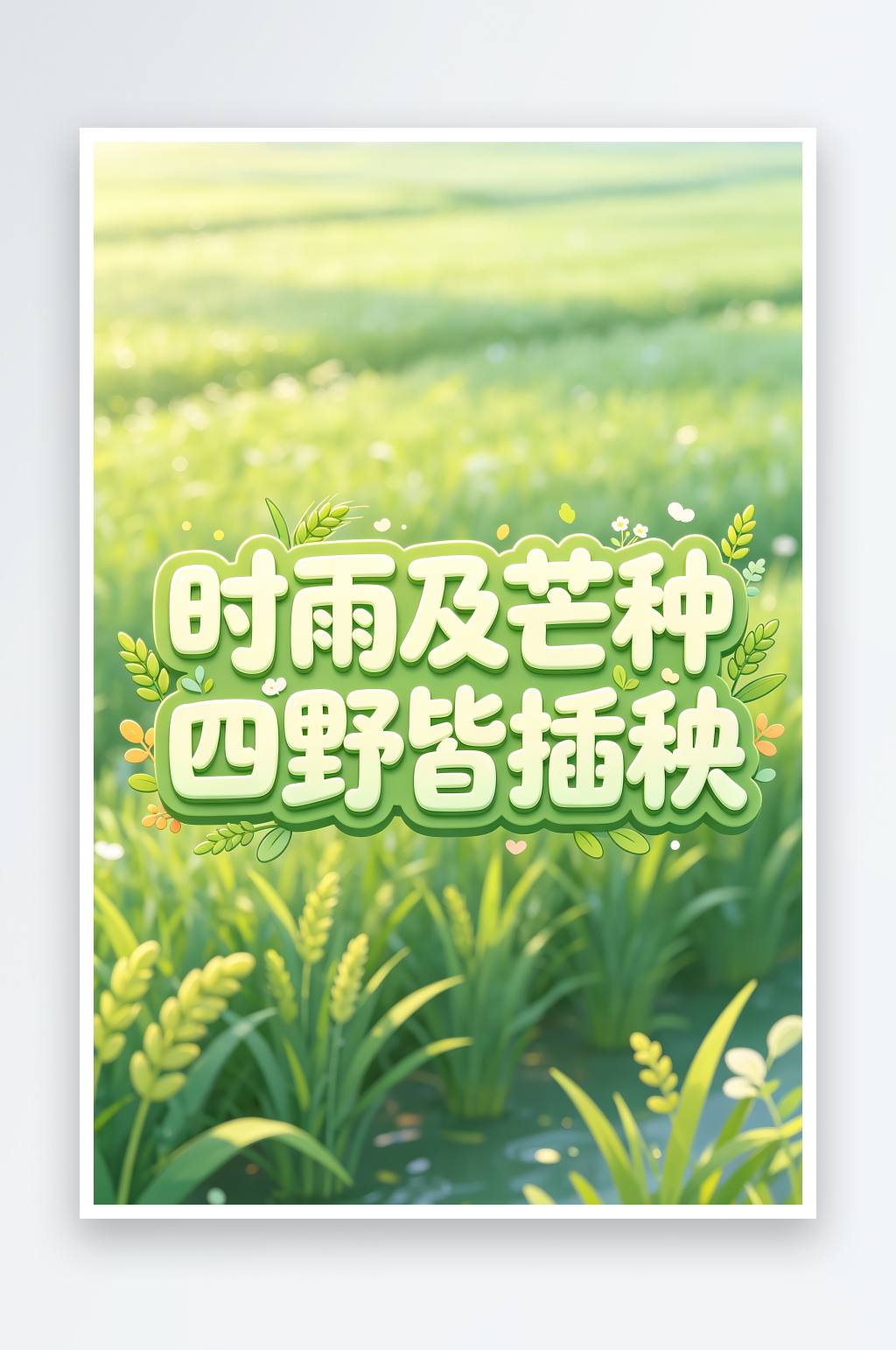 时雨及芒种四野皆插秧芒种字体设计艺术字素材