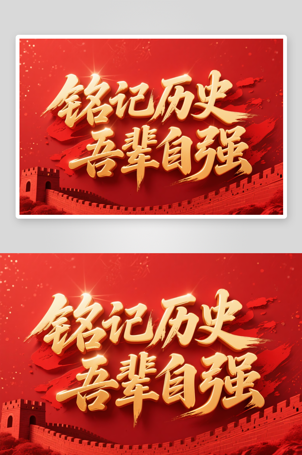 吾辈自强七七事变纪念日字体设计艺术字素材