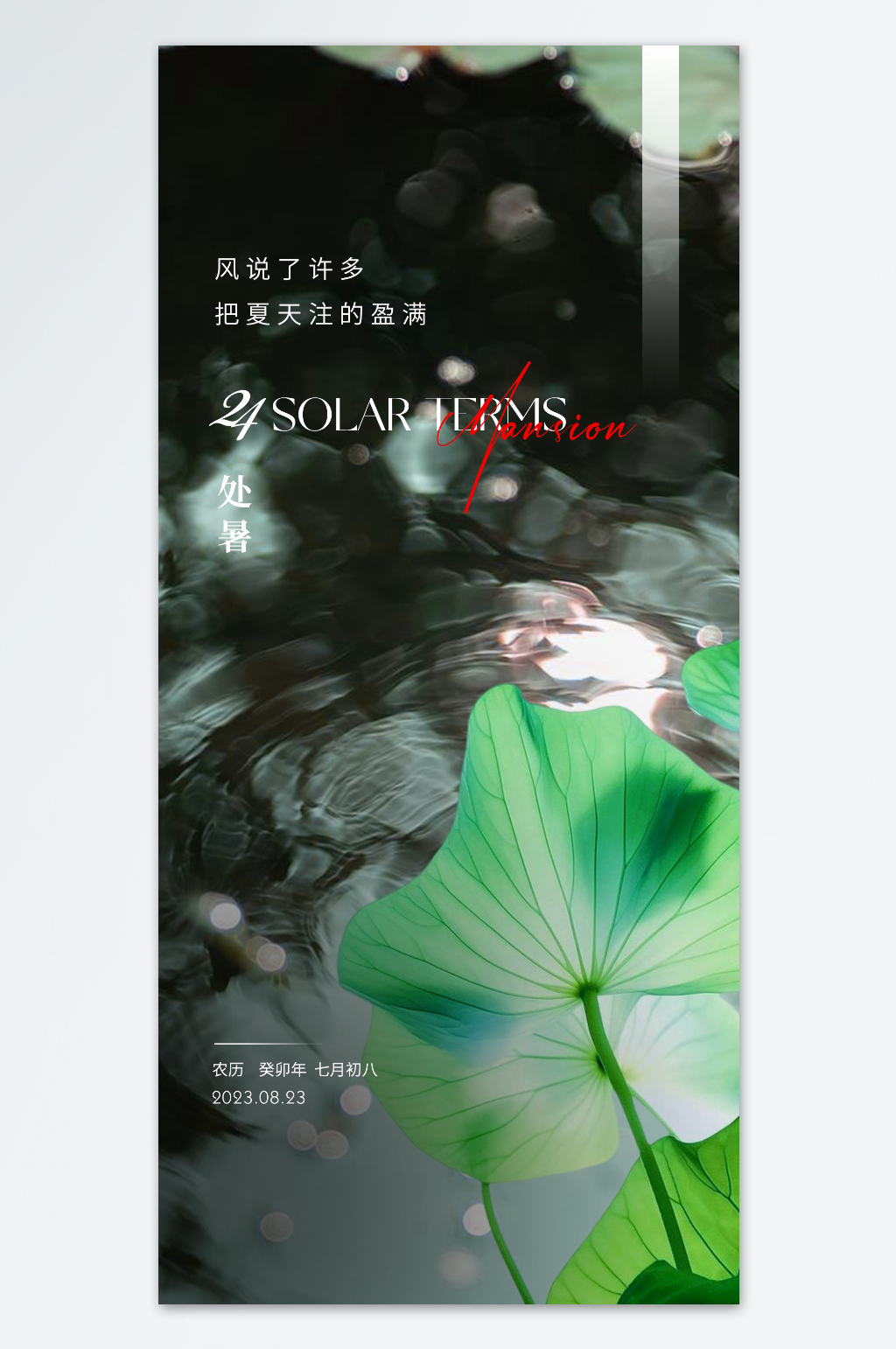 简约处暑节气海报素材