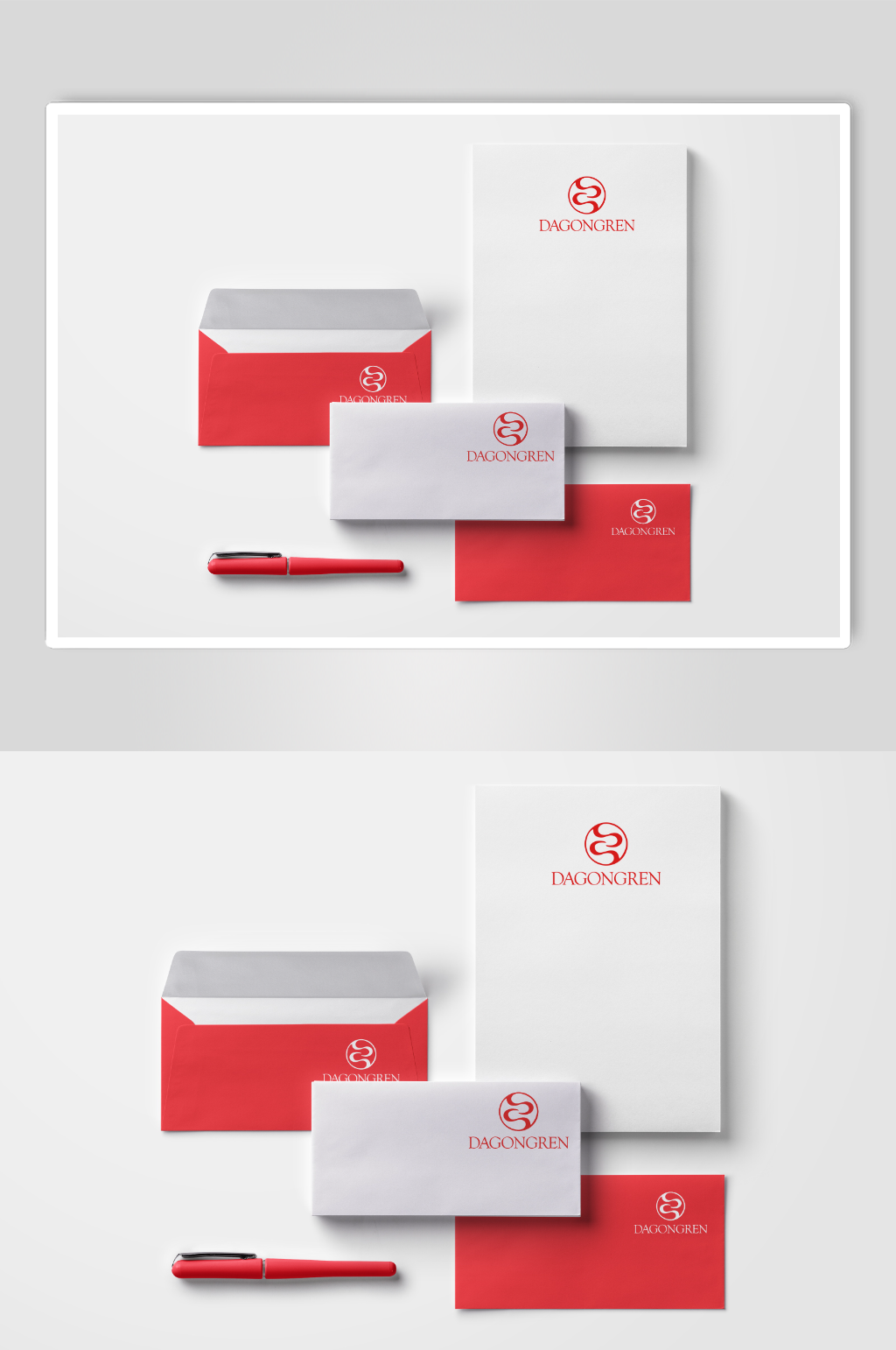 红色简约logo提案贴图样机素材