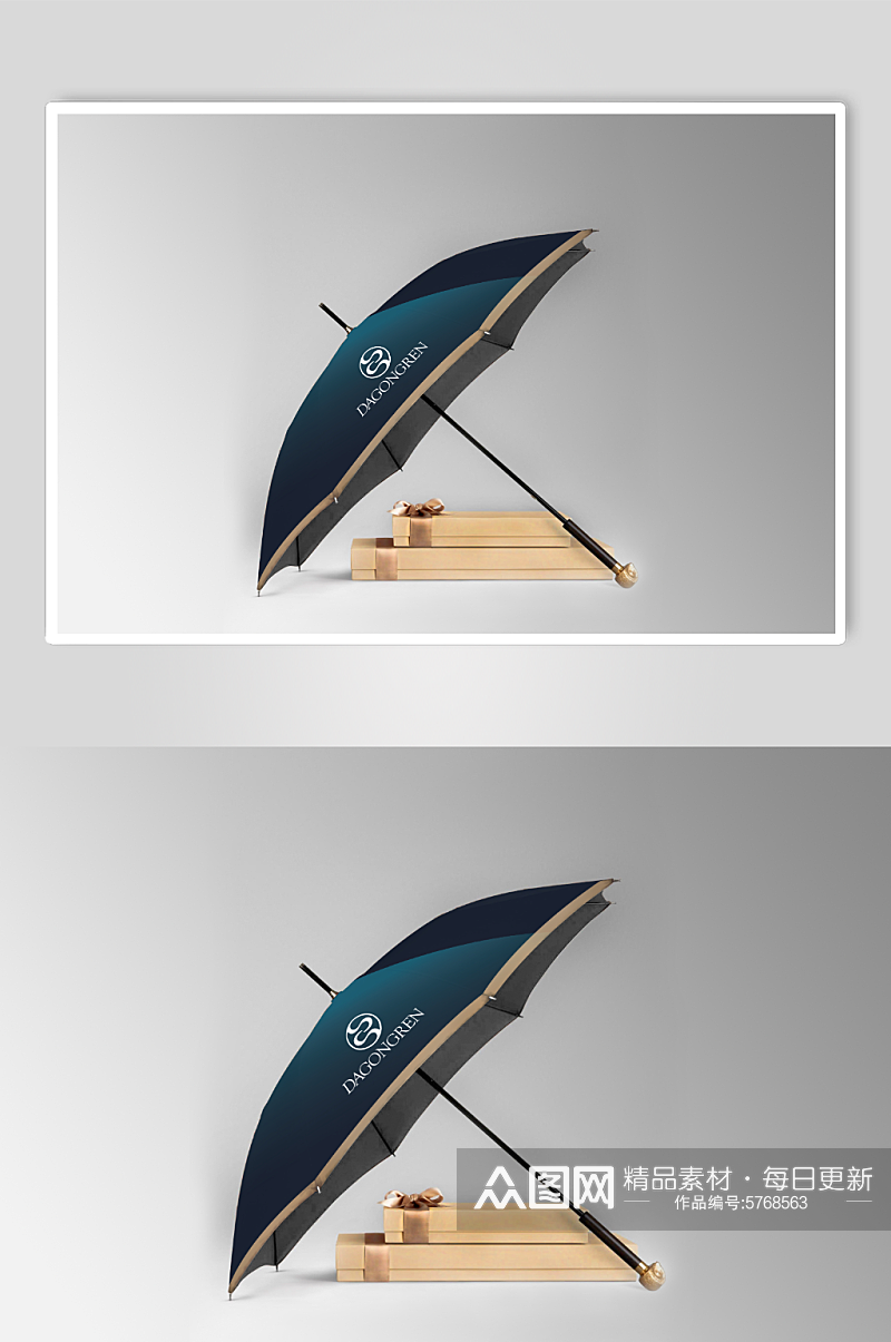 雨伞logo贴图样机素材