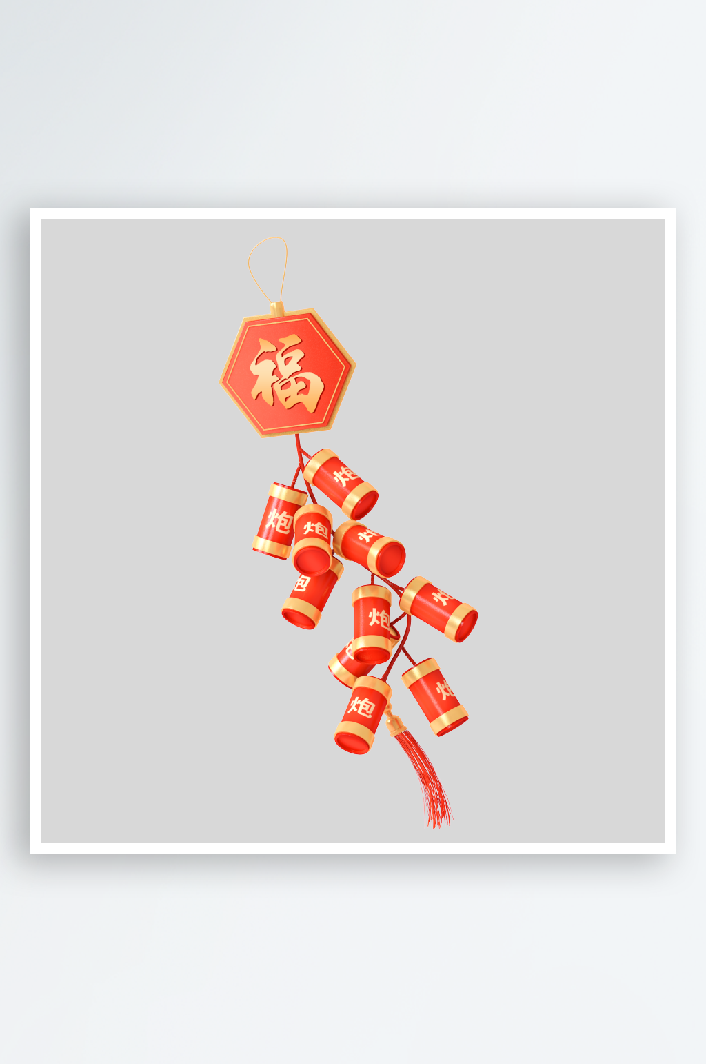 喜庆鞭炮灯笼元素素材