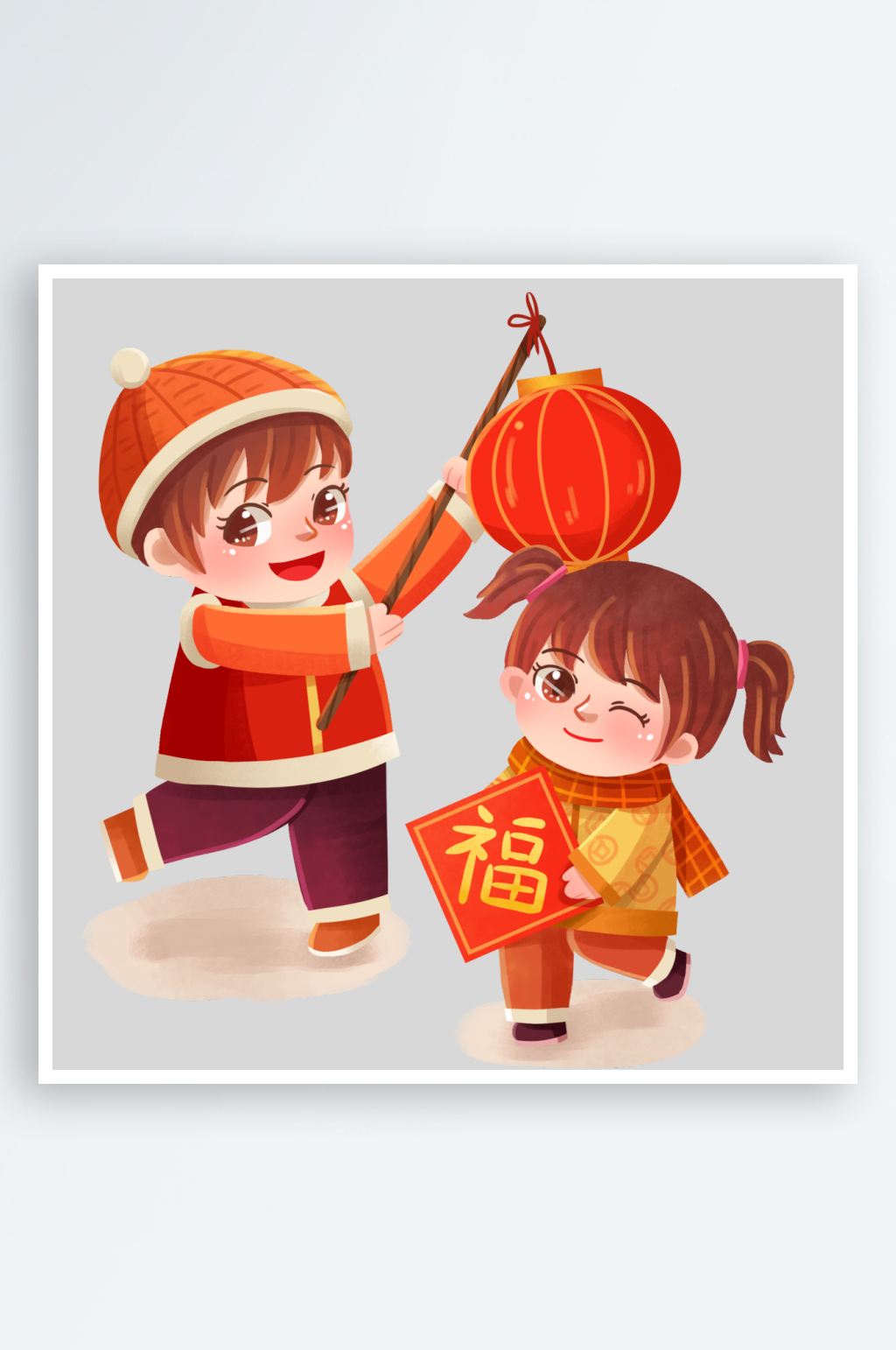 红色喜庆龙年新年元素素材