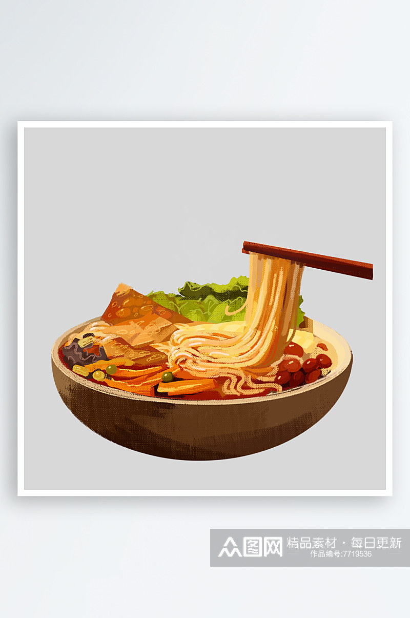 菜单元素手绘插画火锅美食素材