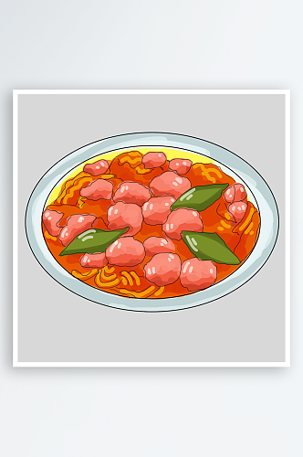 手绘美食小吃火锅插画元素