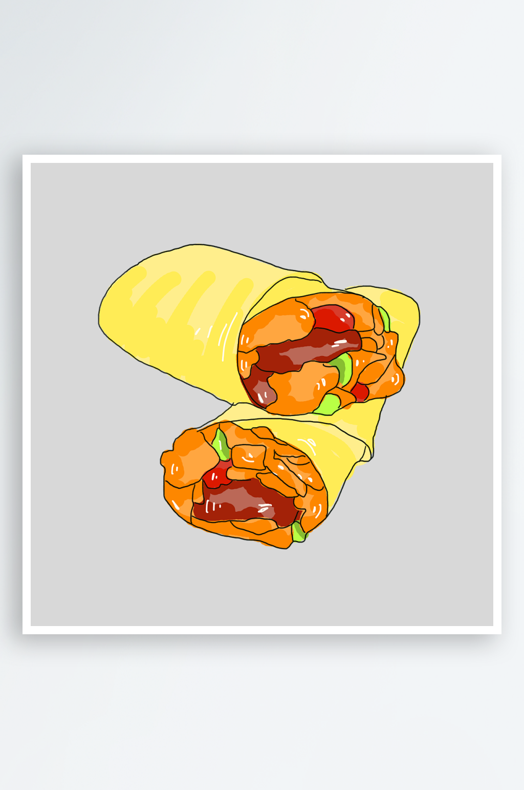 小吃绘美食火锅插画手元素素材