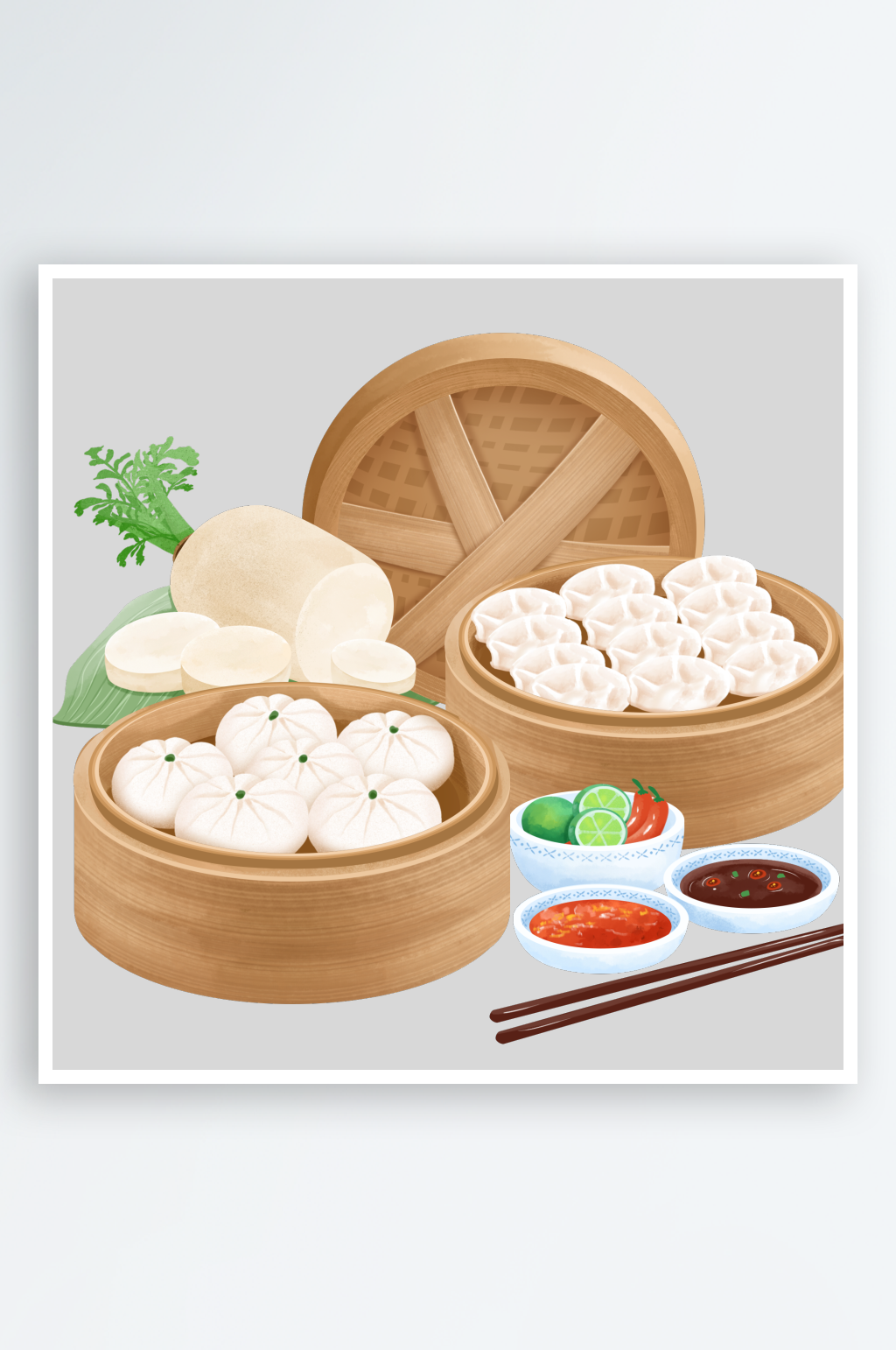 小吃绘美食火锅插画手元素素材