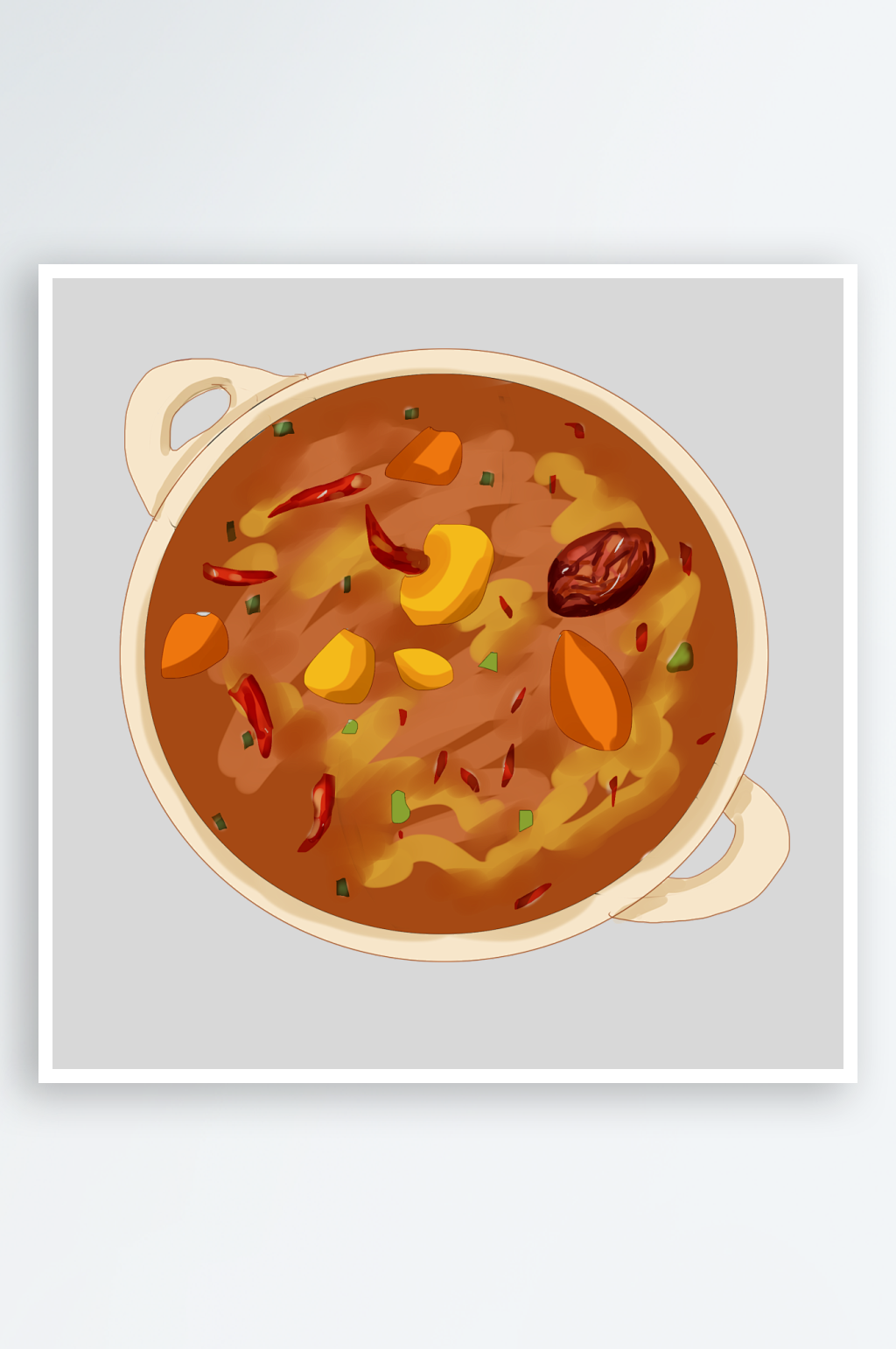 美食手绘麻辣烫火锅插画元素素材