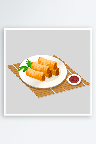 手绘美食火锅蔬菜插画元素
