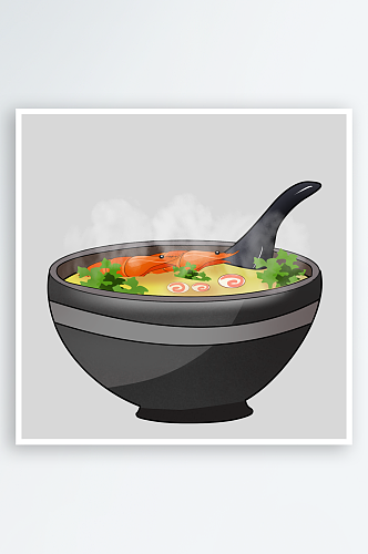 火锅蔬菜手绘美食插画元素
