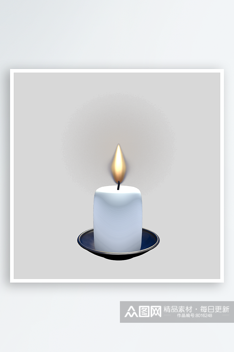 3D蜡烛立体图标手机电脑图标素材