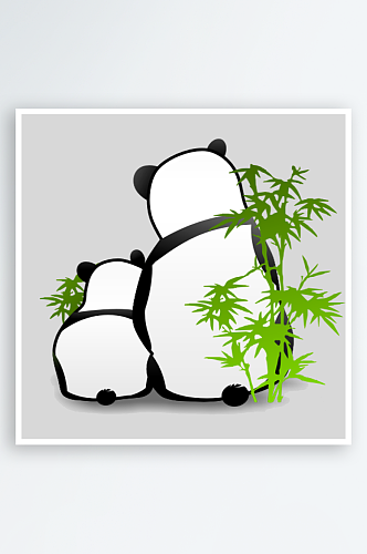 3D立体大熊猫透明图标免扣元素