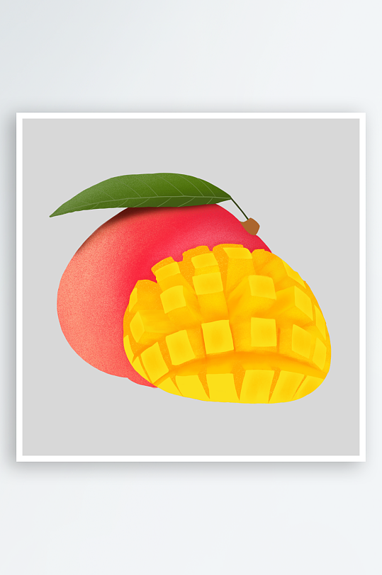 手绘插画水果芒果