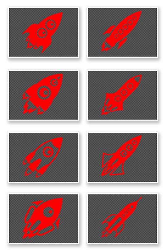 宇宙飞船红色卡通形状