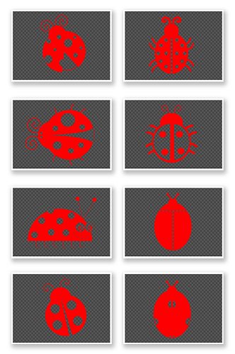 红色的清晰轮廓的瓢虫