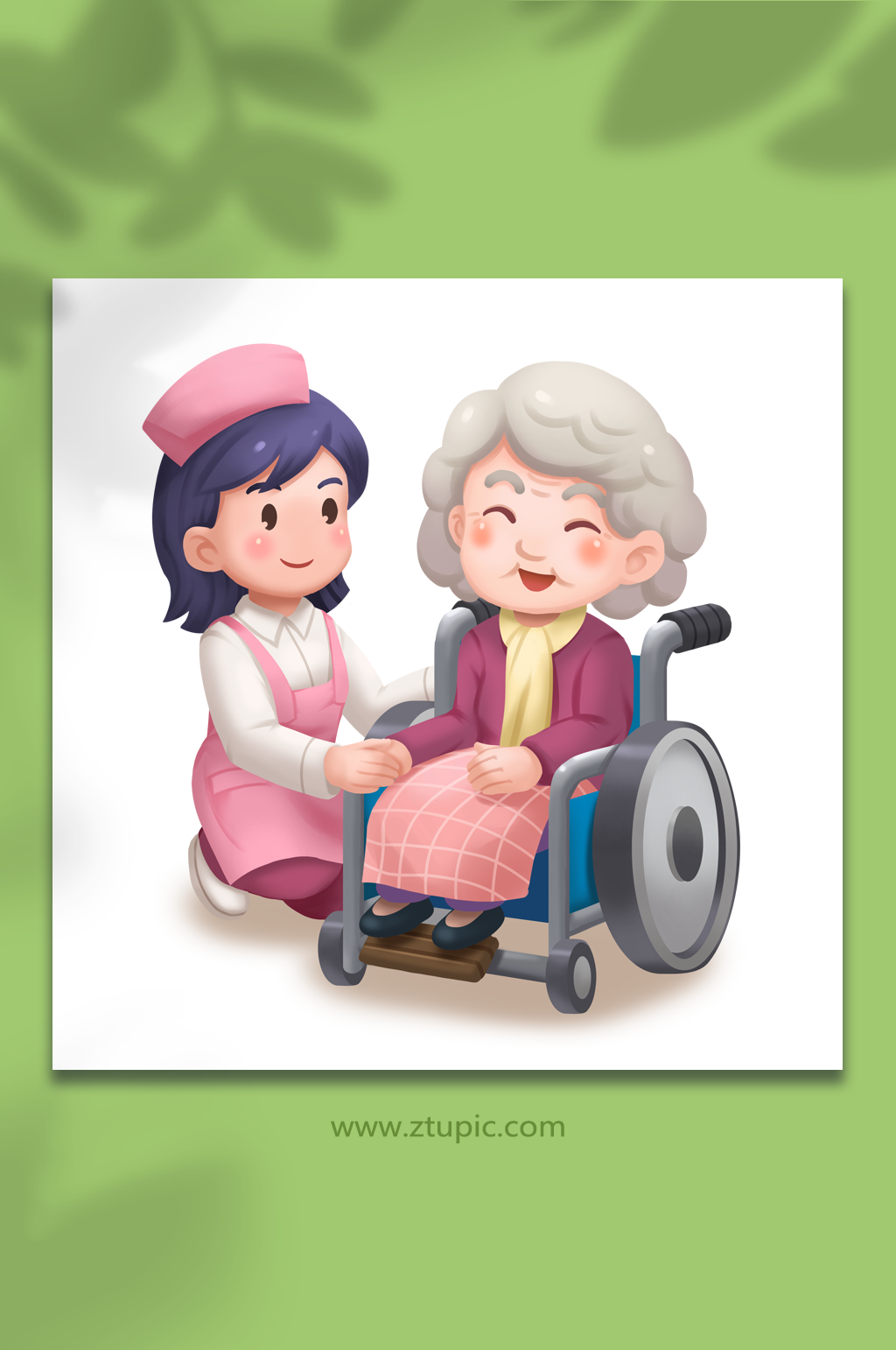 新农村乡村振兴战略插画养老保障素材