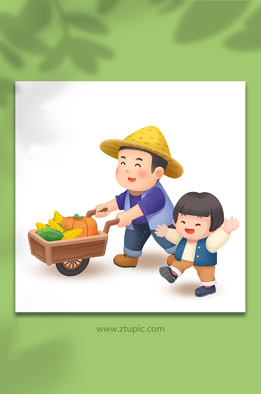 新农村乡村振兴战略 农民插画丰收