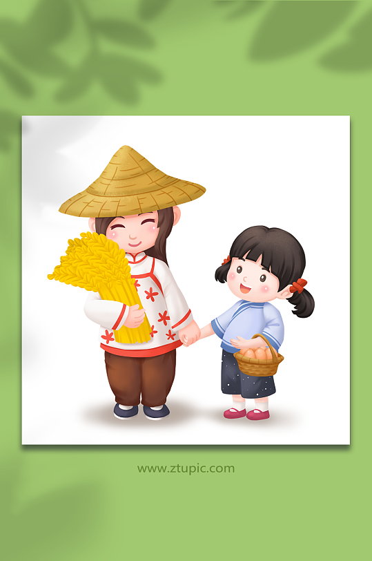 新农村乡村振兴战略 农民插画丰收