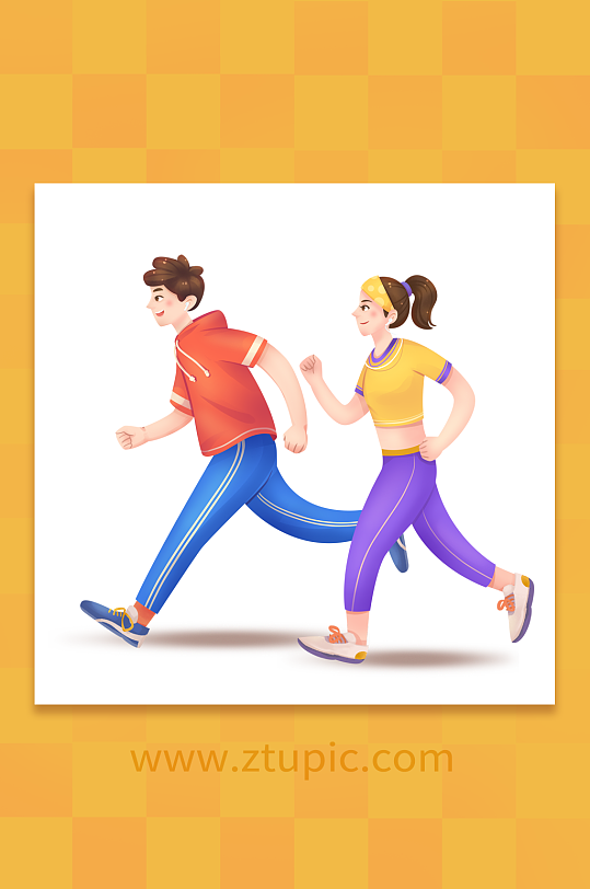 五四青年节阳光运动魅力男女插画-众图网