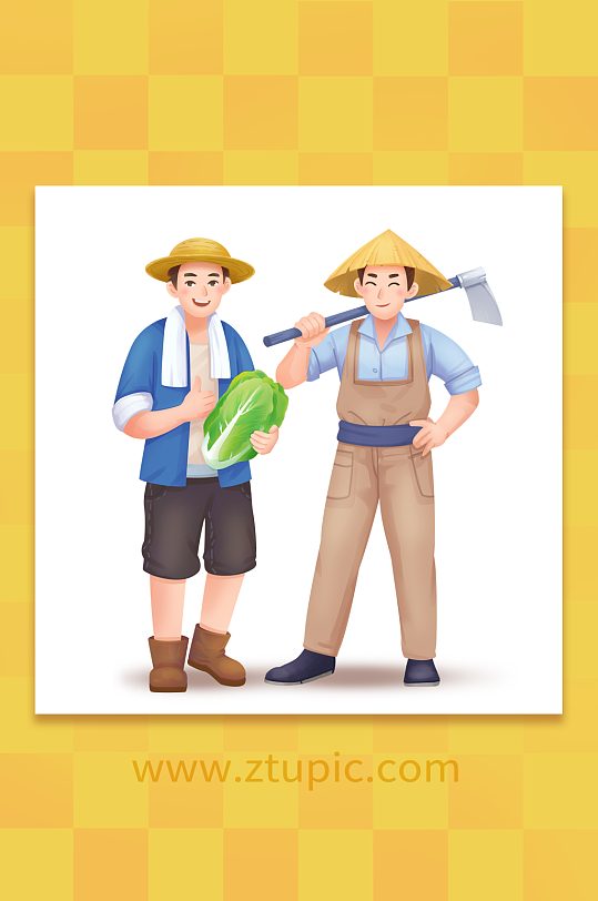 五一劳动节勤劳农民插画-众图网