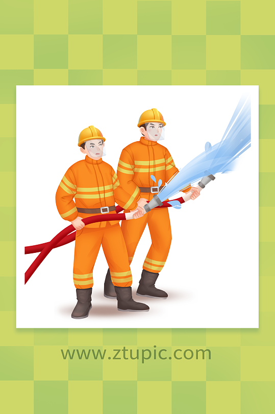 消防员 勇往直前消防员防灾减灾人物插画-众图网