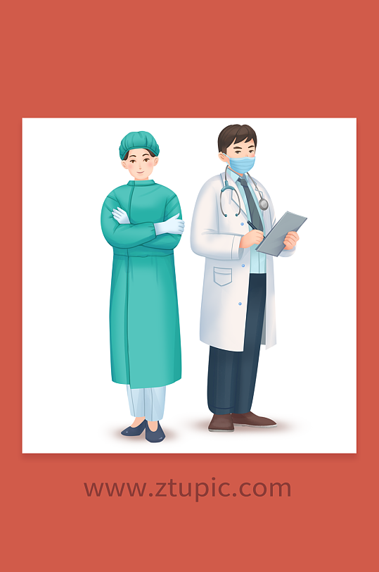 手术高明中国医师节人物插画-众图网