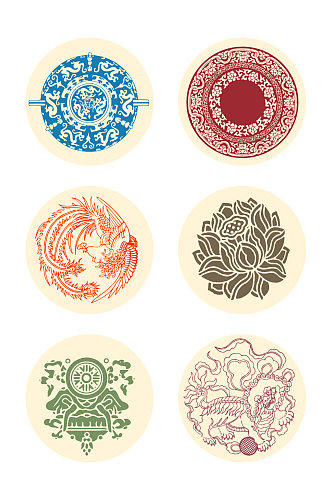 矢量中国传统花纹设计元素