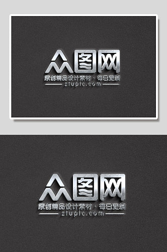 黑色背景银色LOGO提案样机