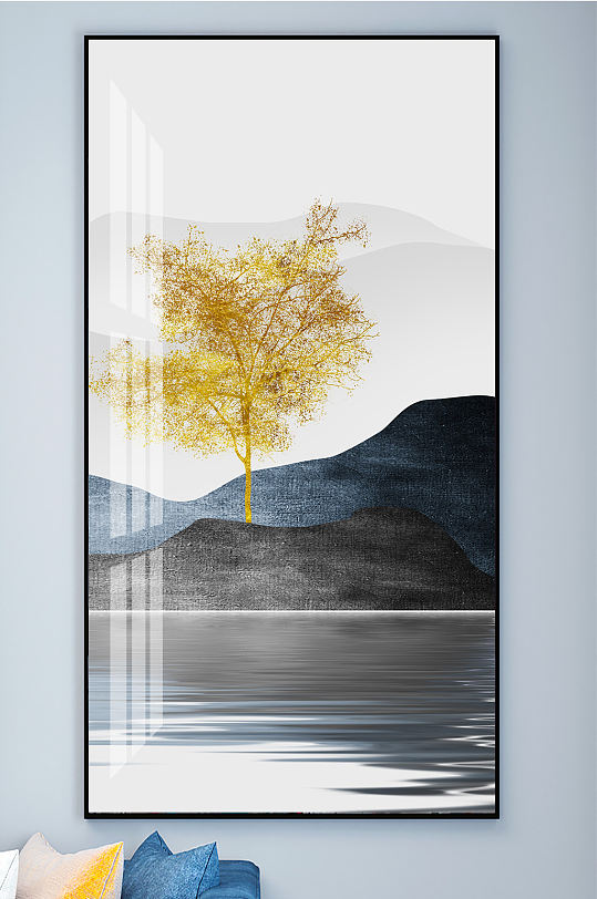 金色意境山水装饰画