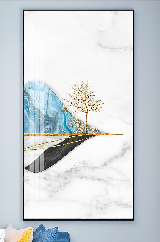 金色意境山水装饰画