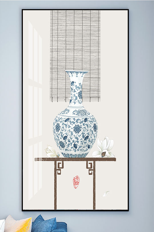 古典新中式现代简约素雅工笔花鸟民俗装饰画
