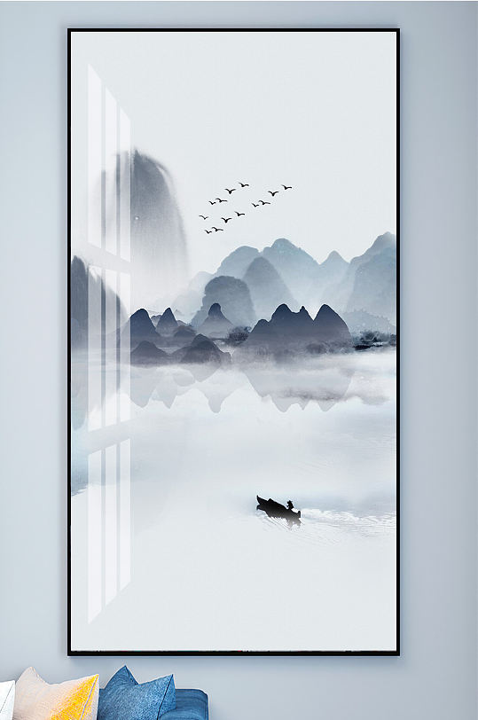 抽象山水意境装饰画-众图网