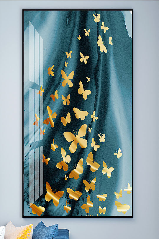 金色蝴蝶艺术装饰画