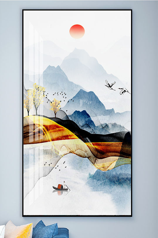 意境山水装饰画玄关图片-意境山水装饰画玄关素材下载-众图网