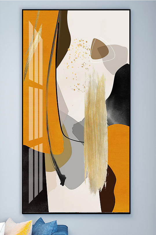 抽象艺术纹理几何色块图形组合装饰画