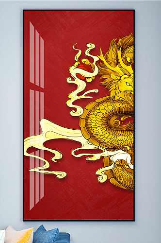 中式金色龙装饰画